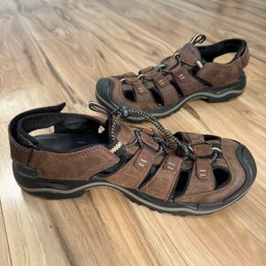Keen Men's Size 10.5 Rialto Brown Leather Waterproof Sport Sandals Fisherman